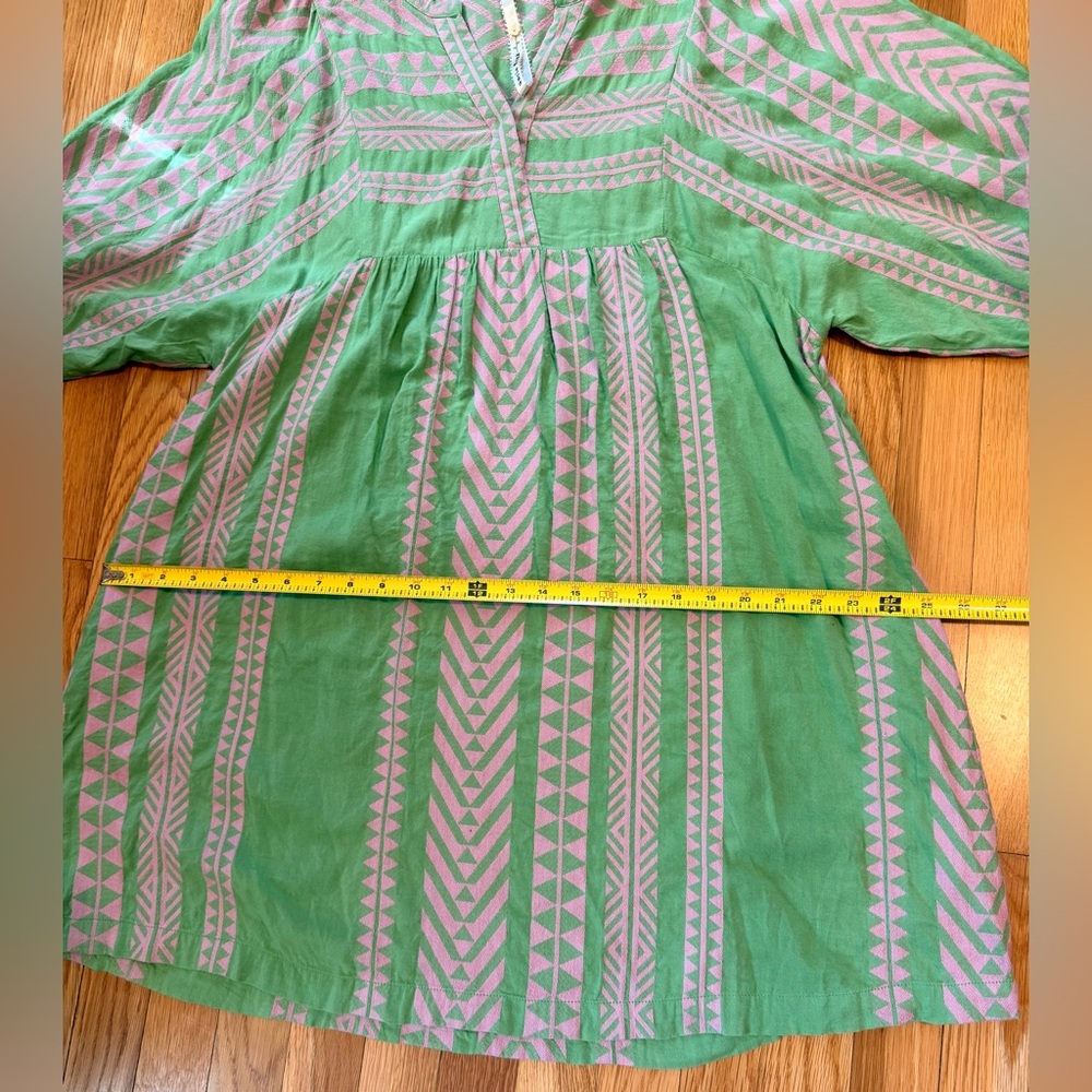 Green and Pink Geometric boho dress - size M/L comfy adorable - Picture 8 of 8